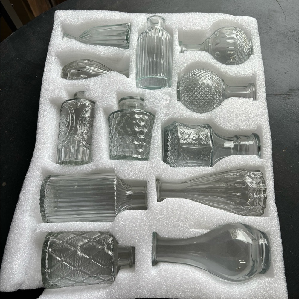 Assorted Clear Glass Vase Collection